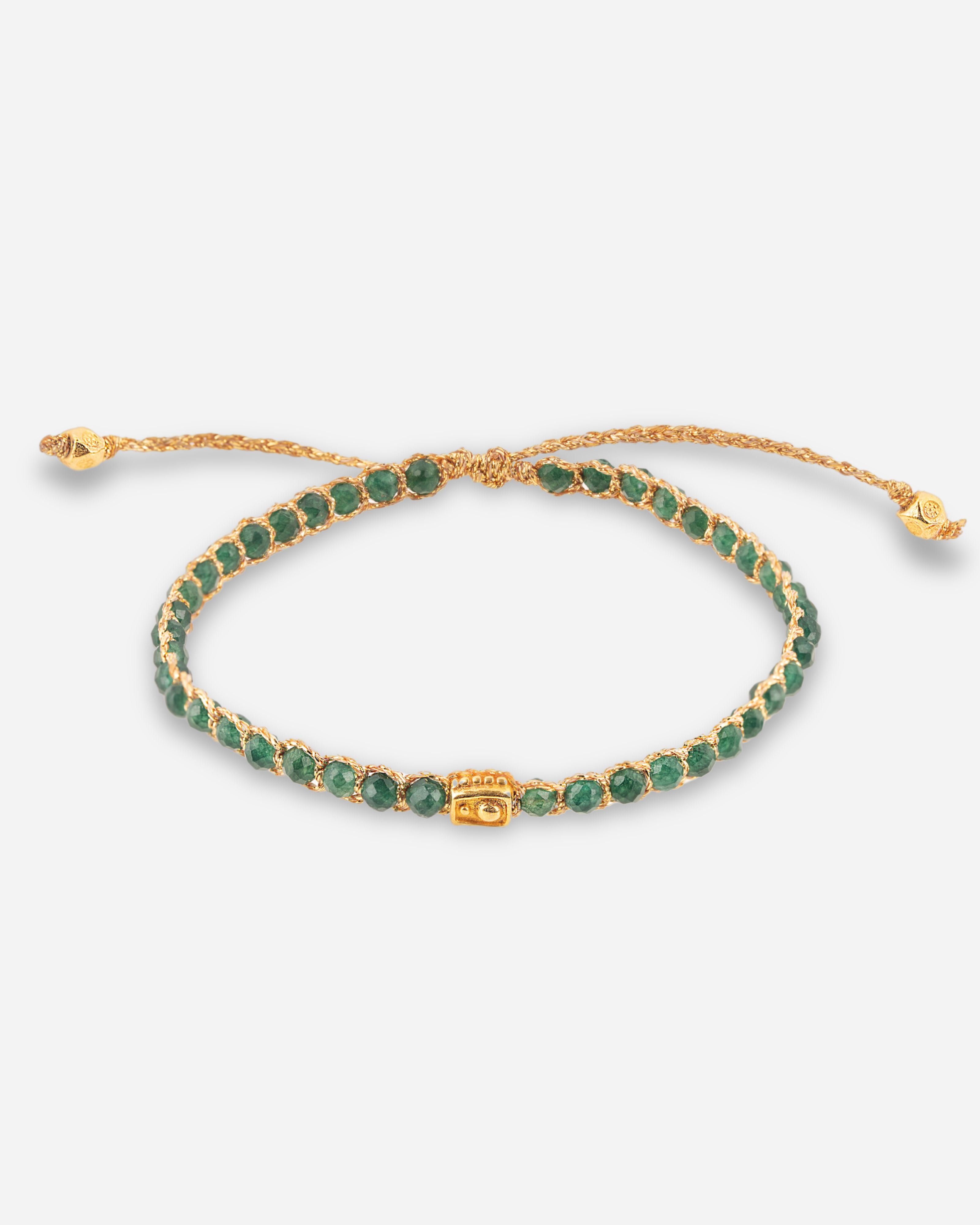 Green Emerald Agate Bracelet Gold | Gemstone Bracelets | Emerald 
