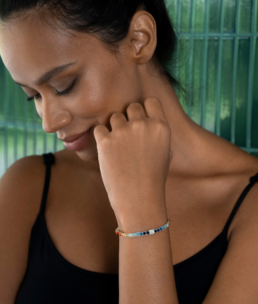 Gelang Lepidolite | Benang Emas