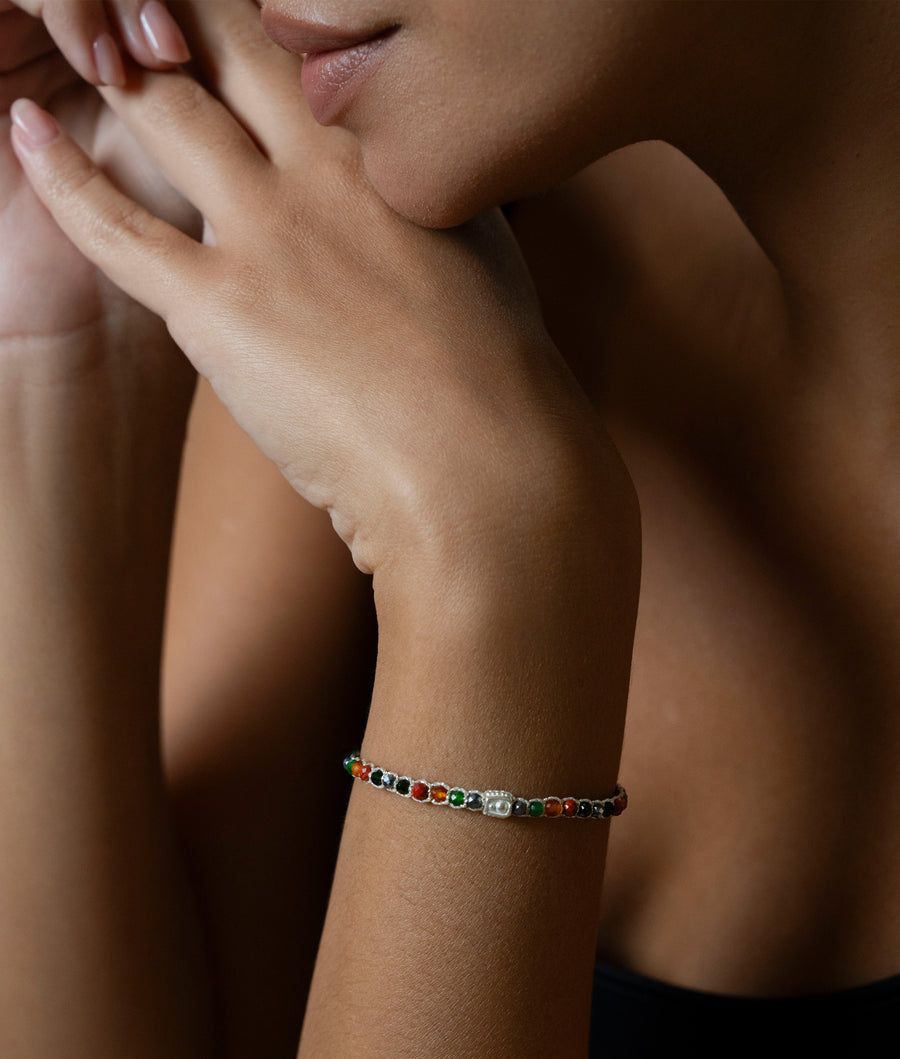 Gelang Lepidolite | Benang Emas