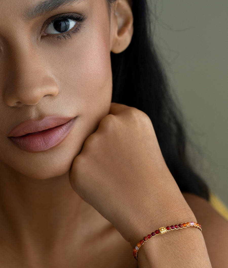 Gelang Lepidolite | Benang Emas