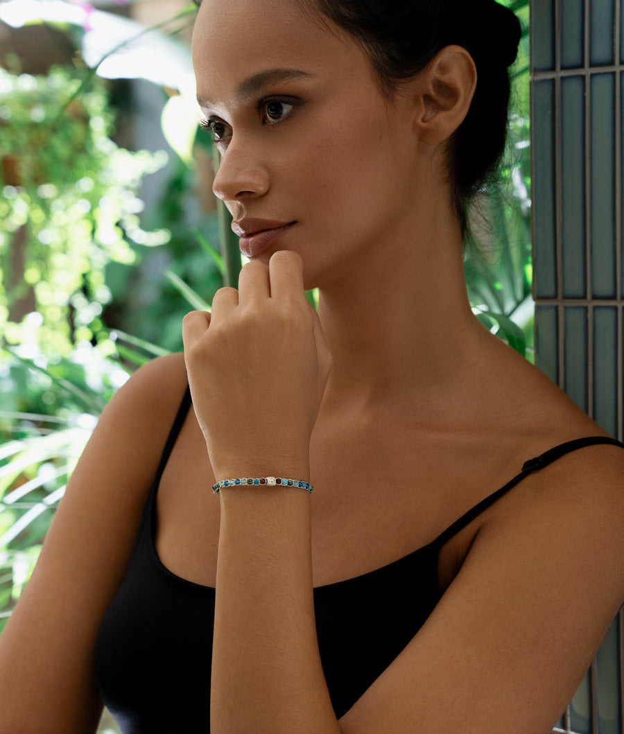 Gelang Lepidolite | Benang Emas