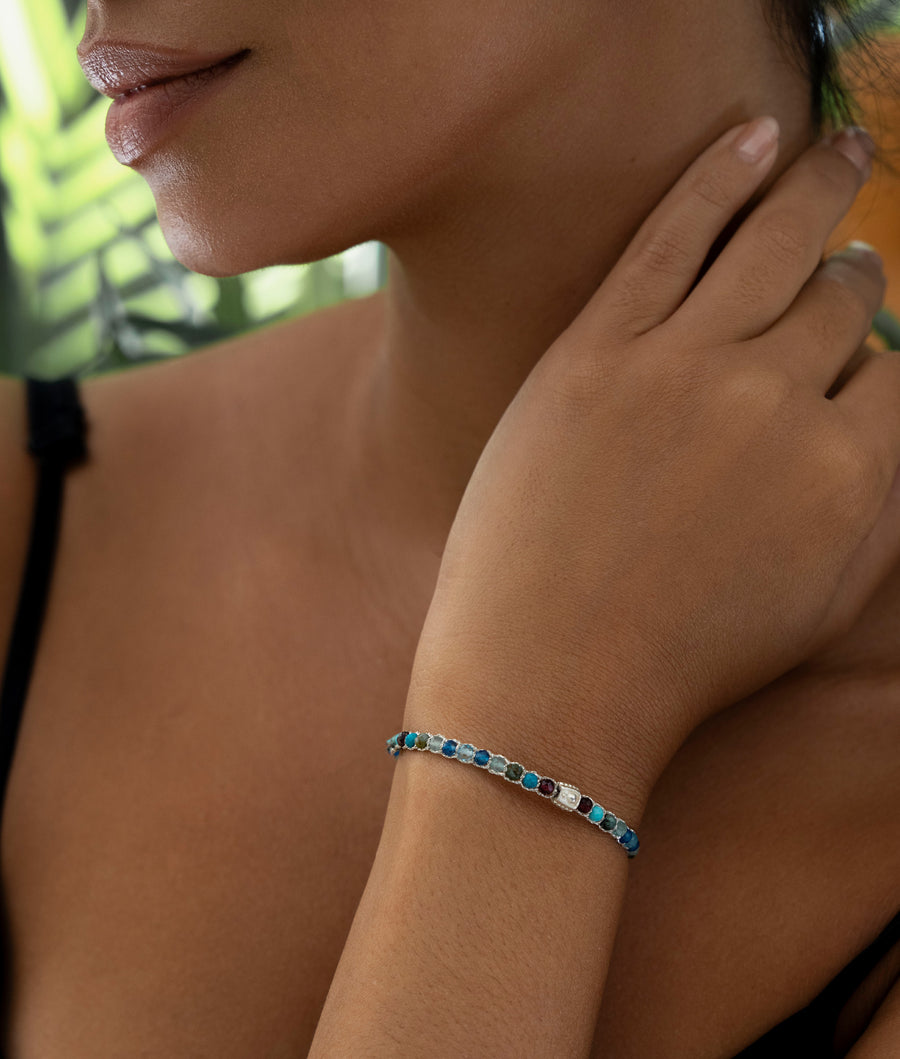 Gelang Lepidolite | Benang Emas