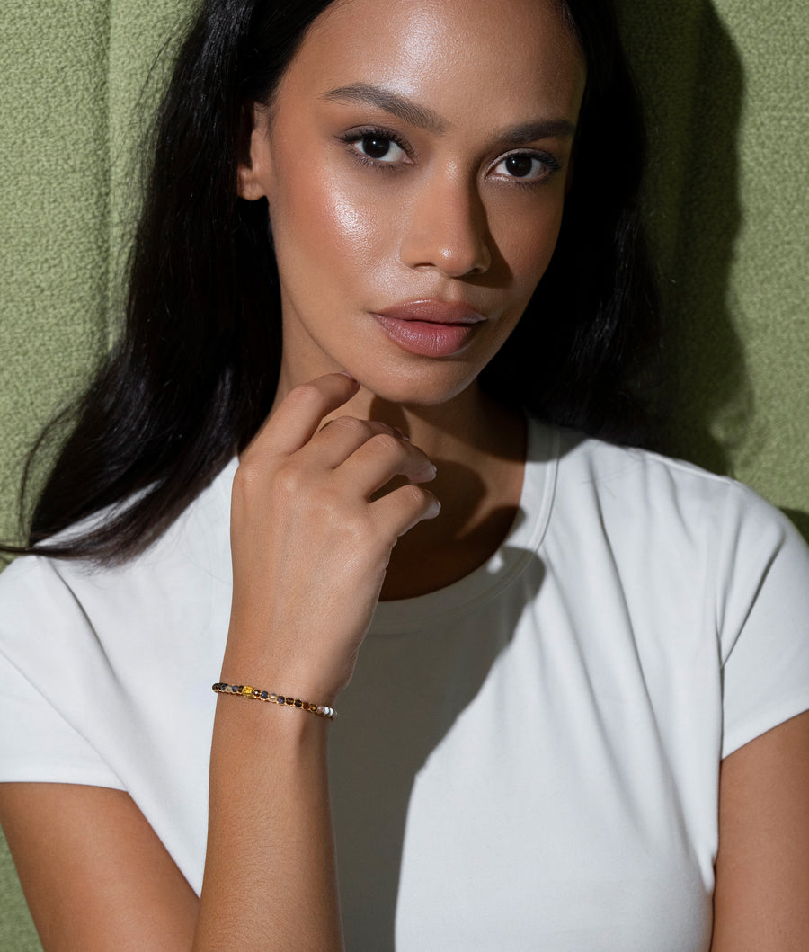 Gelang Lepidolite | Benang Emas