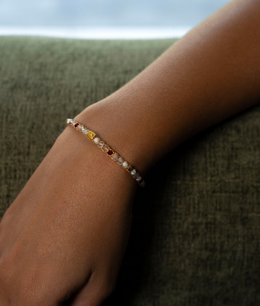 Gelang Lepidolite | Benang Emas