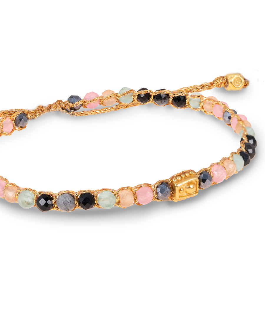 Gelang Lepidolite | Benang Emas