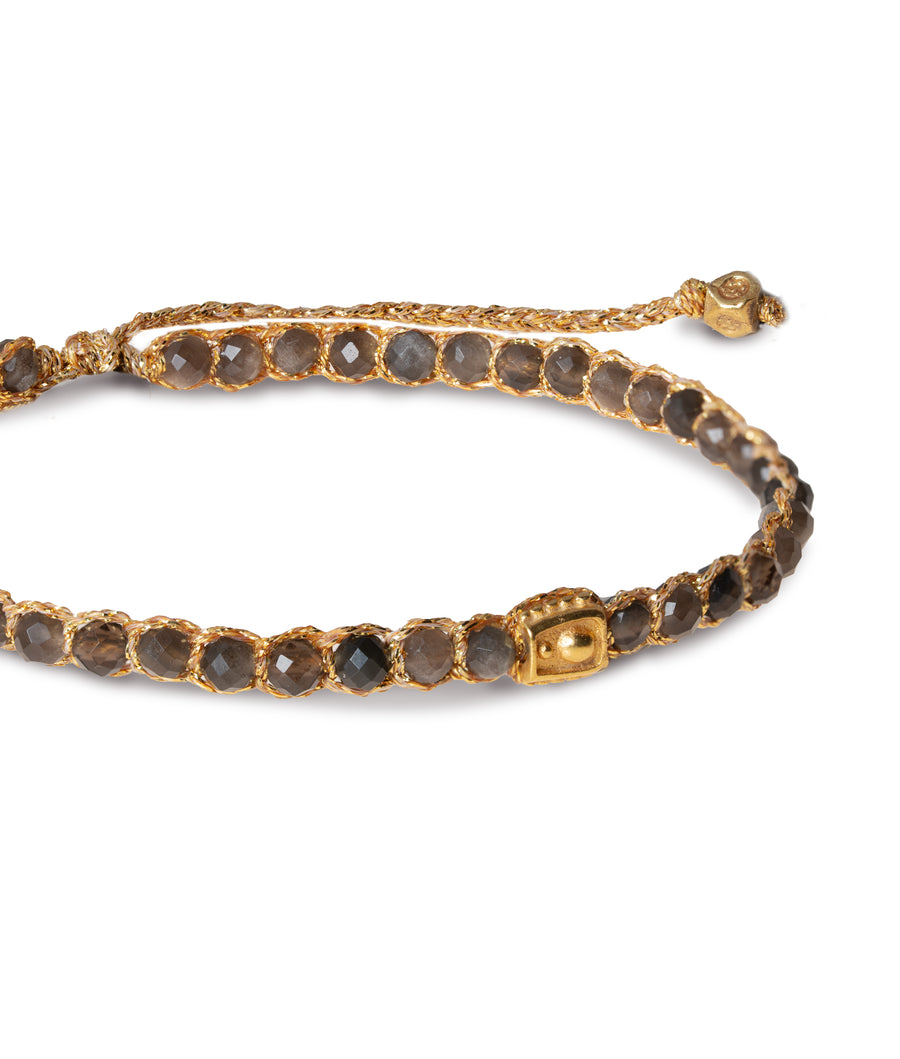 Silver Obsidian Bracelet | Gold
