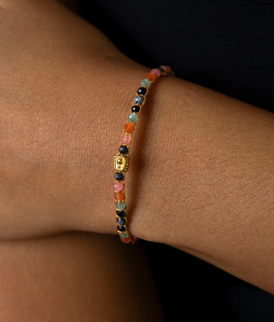 Gelang Lepidolite | Benang Emas