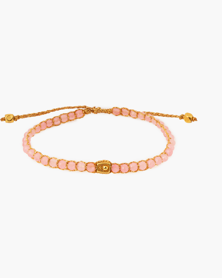 Rose Pink Bracelet | Gold