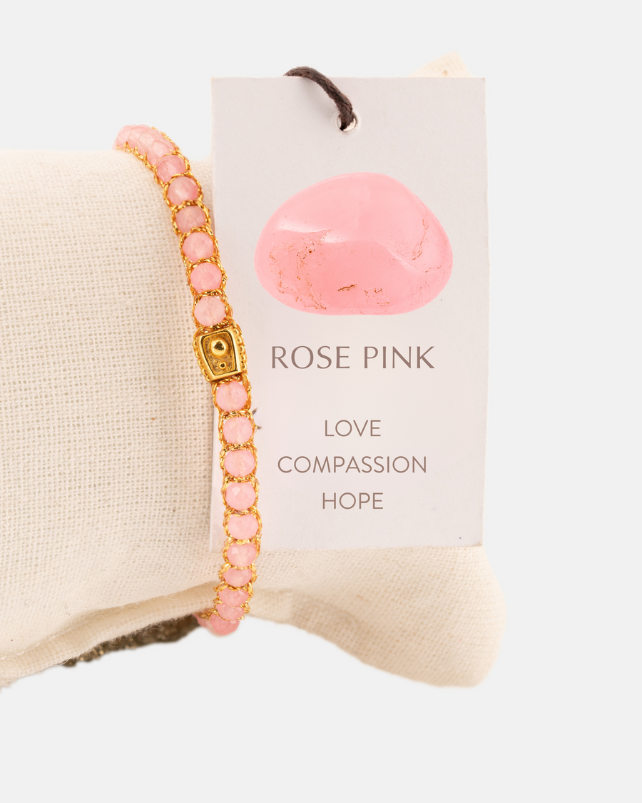 Rose Pink Bracelet | Gold