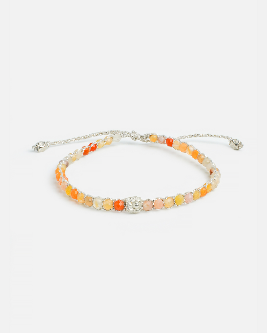 Orange Botswana Agate  Bracelet | Silver