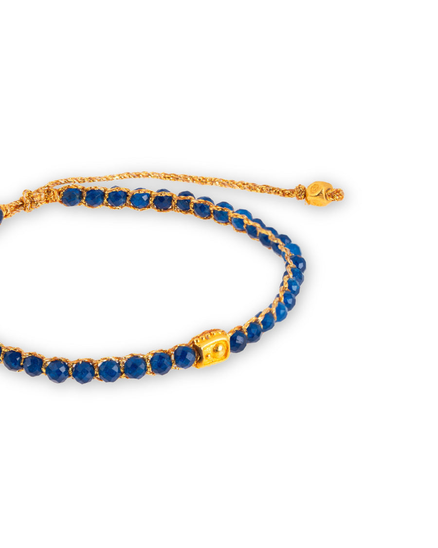 Blue Chalcedony Bracelet | Gold