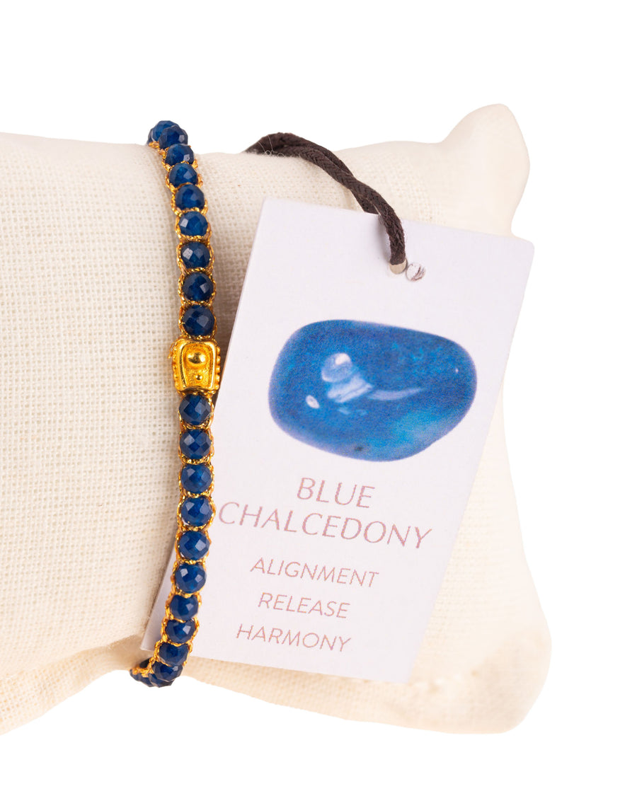 Blue Chalcedony Bracelet | Gold