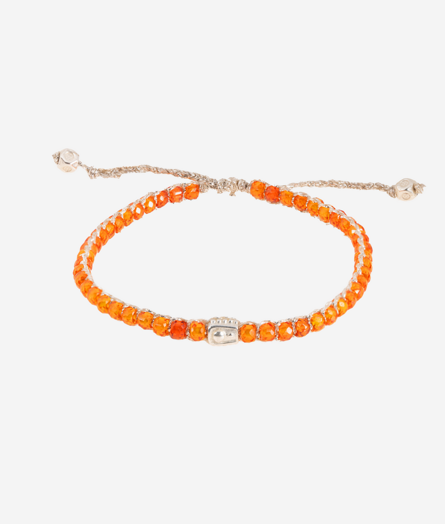 The Orange Glam Bracelet | Silver