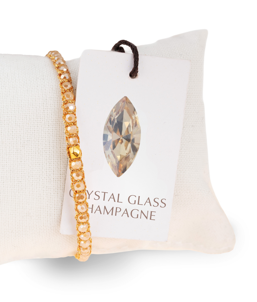 Crystal Champagne Nugget Bracelet | Gold