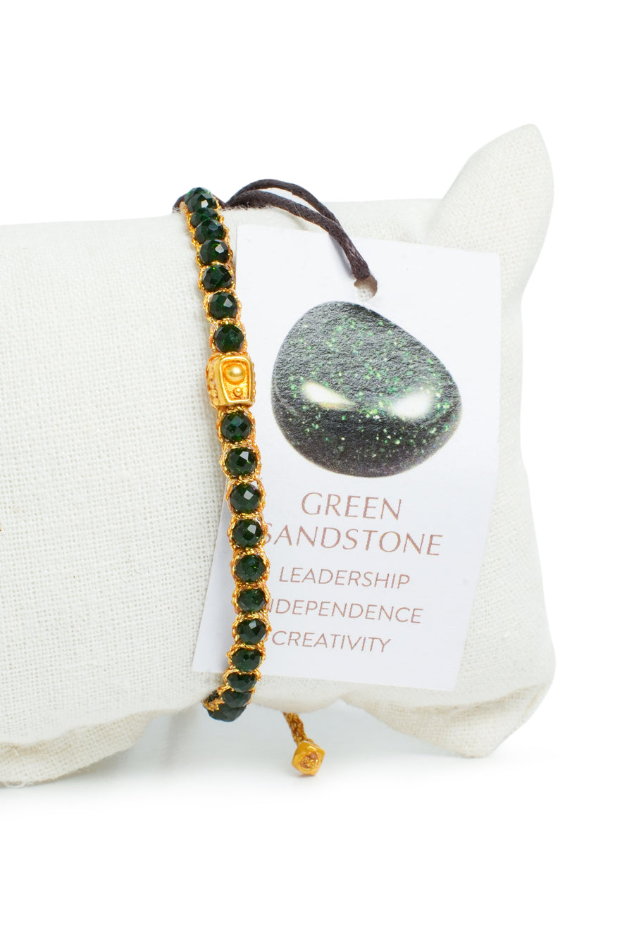 Green Sandstone Bracelet | Gold