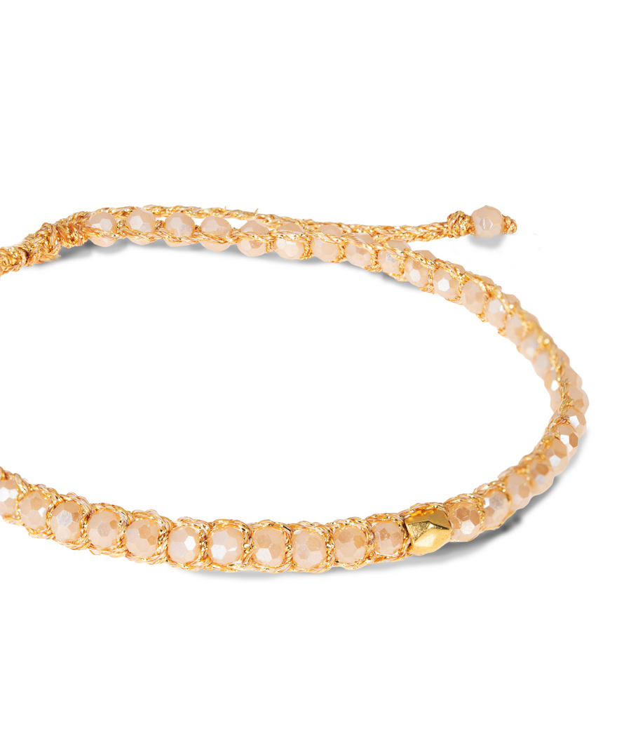 Crystal Champagne Nugget Bracelet | Gold