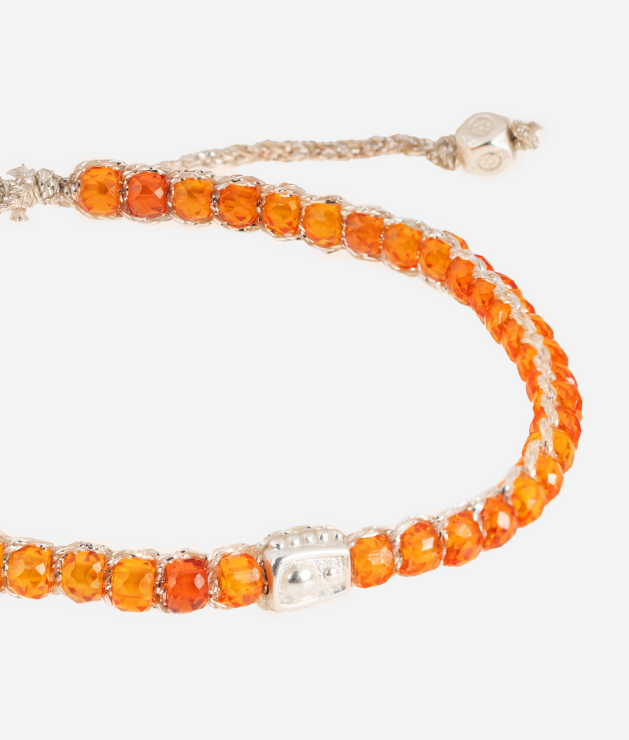 The Orange Glam Bracelet | Silver