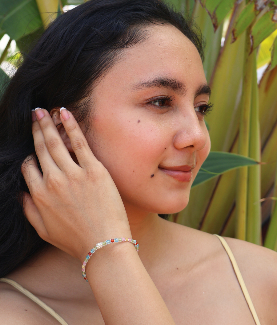 Gelang Lepidolite | Benang Emas