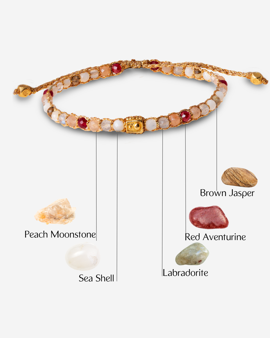 Gelang Lepidolite | Benang Emas