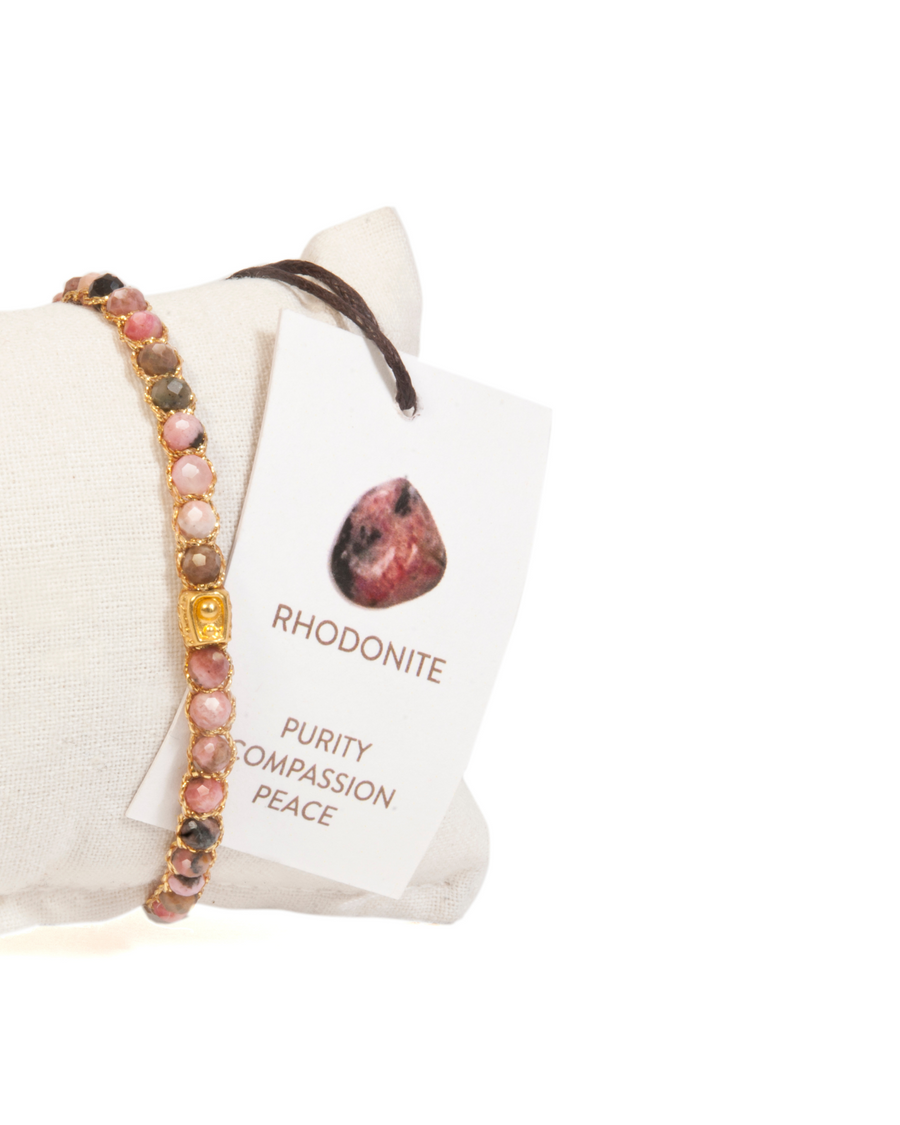 Rhodonite from Argentina Bracelet | Gold
