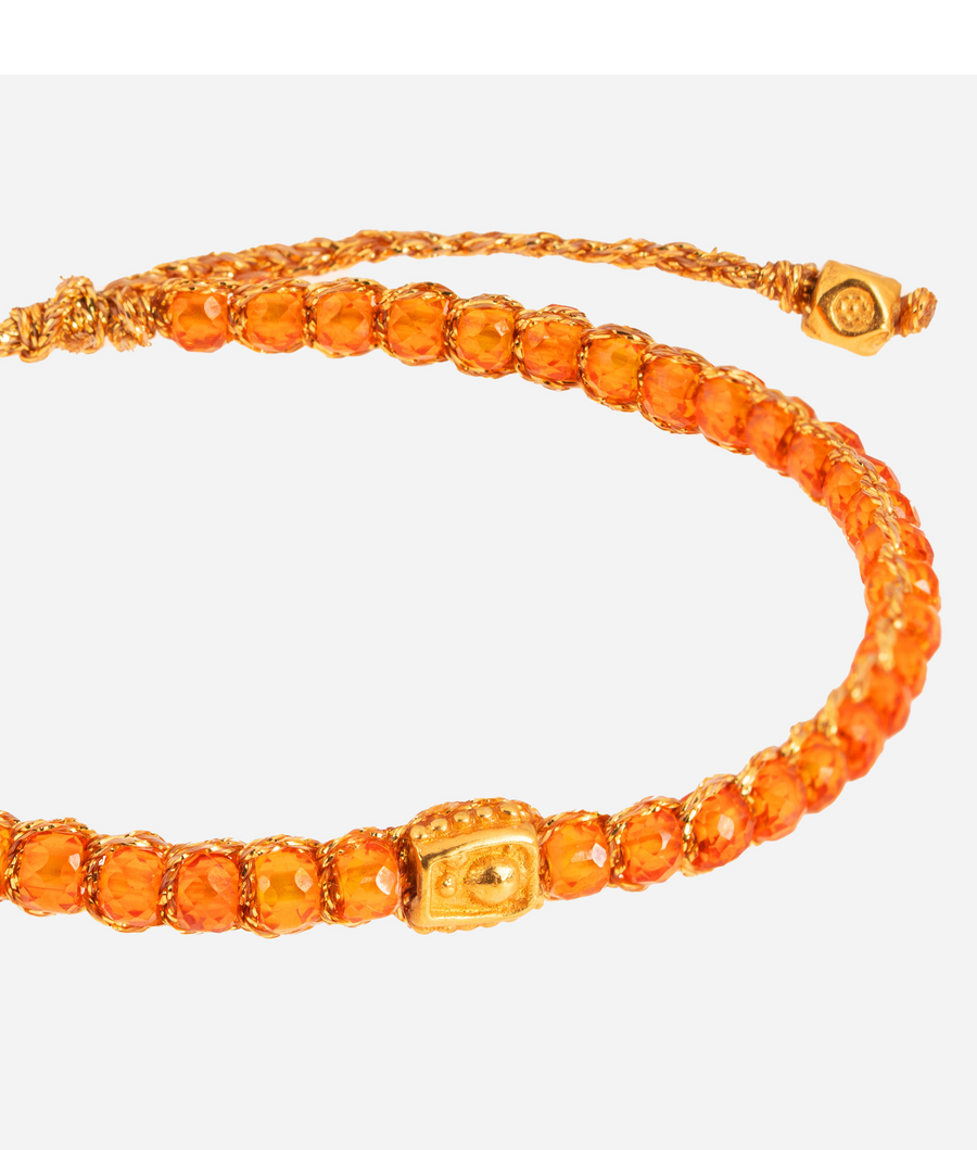 The Orange Glam Bracelet | Gold