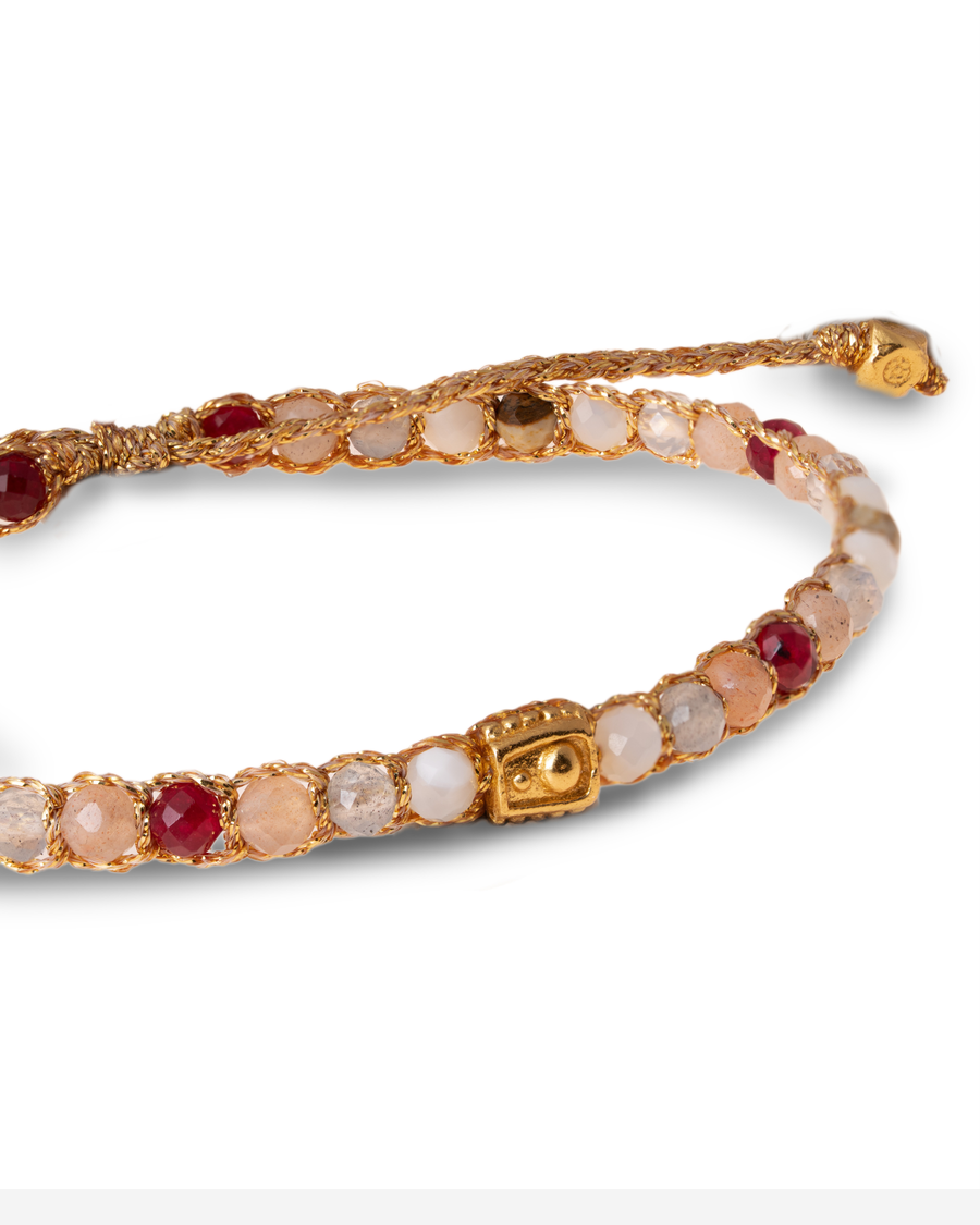 Gelang Lepidolite | Benang Emas