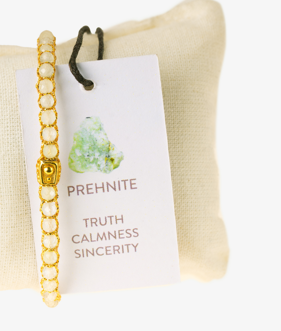 Prehnite Bracelet | Gold