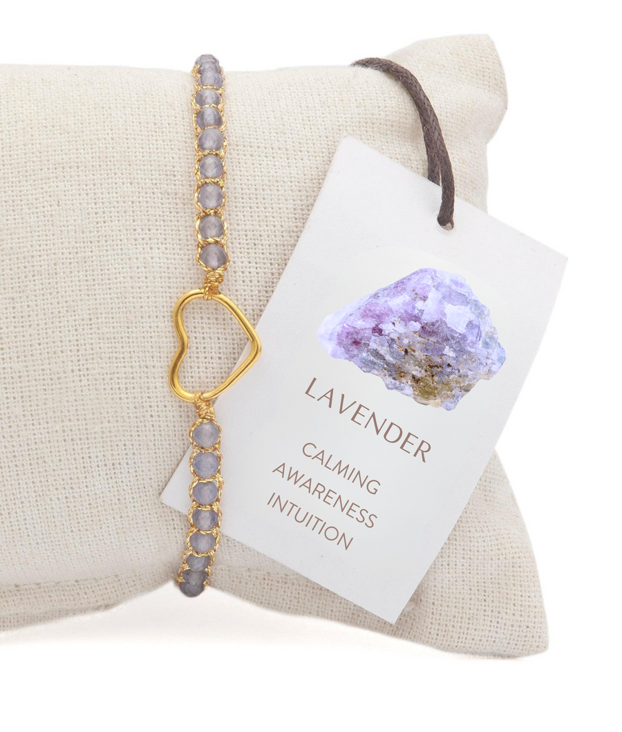 Lavender Amethyst Heart dari Zambia | Benang Emas