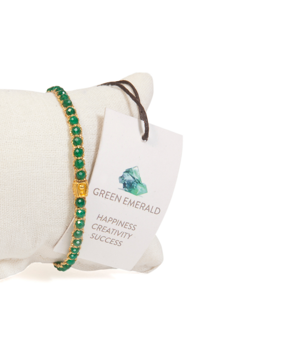 Green Emerald New Agate Bracelet | Gold