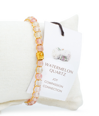 Exclusive WATERMELON QUARTZ | GOLD Yarn | Watermelon Stone