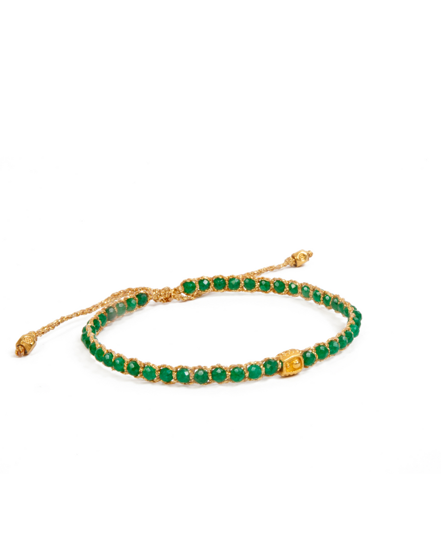 Green Emerald New Agate Bracelet | Gold