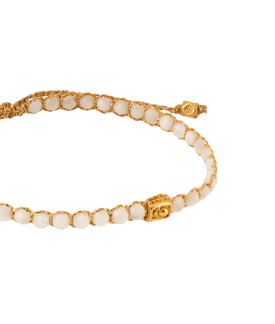 Green Apple Jade Bracelet | Gold