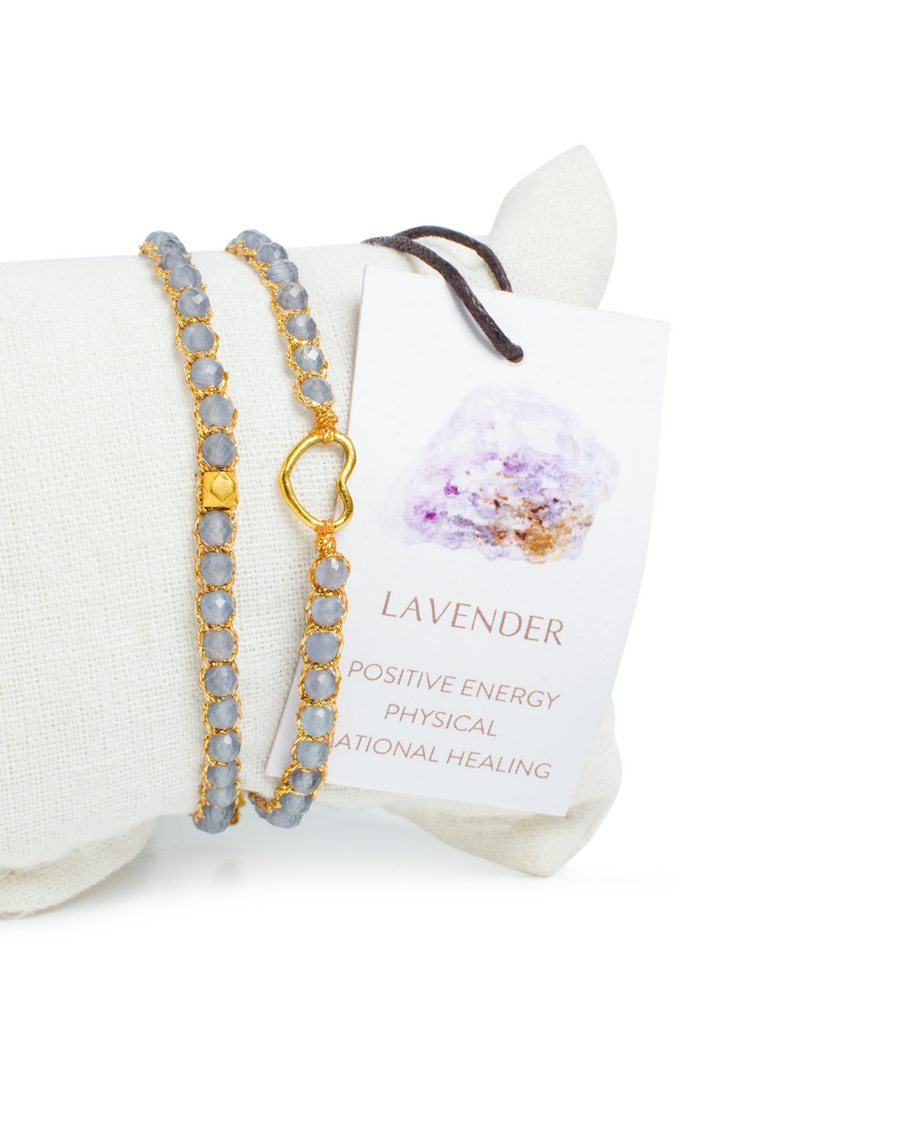 Gelang Anak Lavender Amethyst | Hati