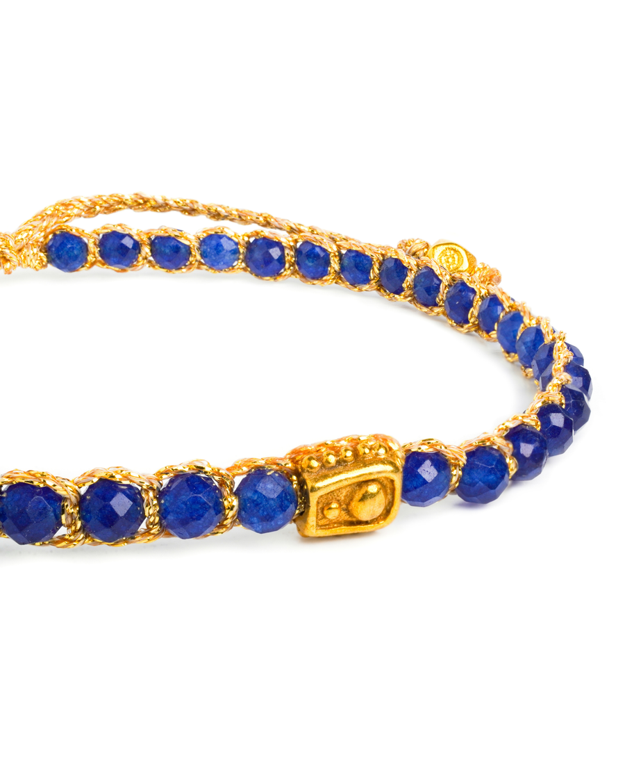 Blue Chalcedony Bracelet | Gold