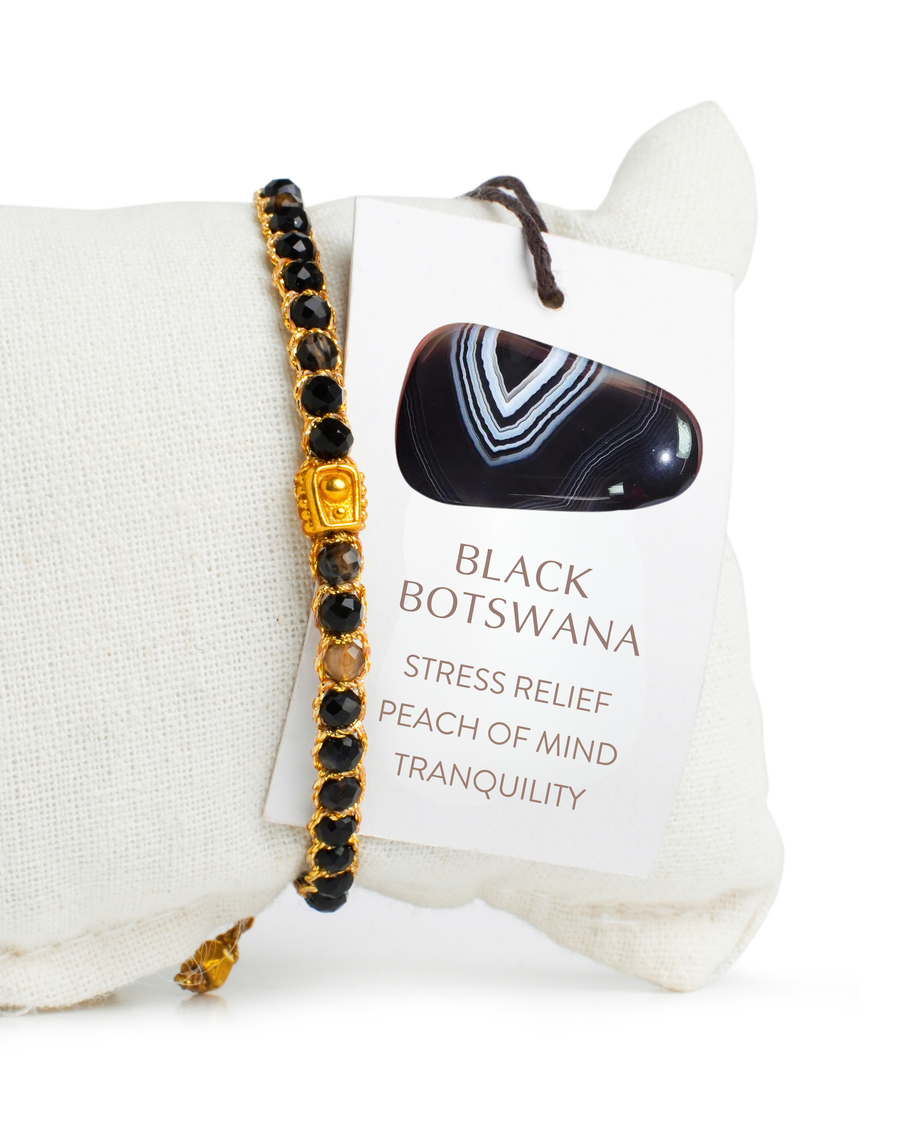 Black Botswana  Bracelet | Gold