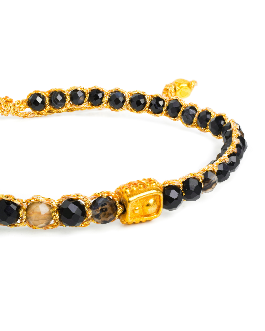 Black Botswana  Bracelet | Gold