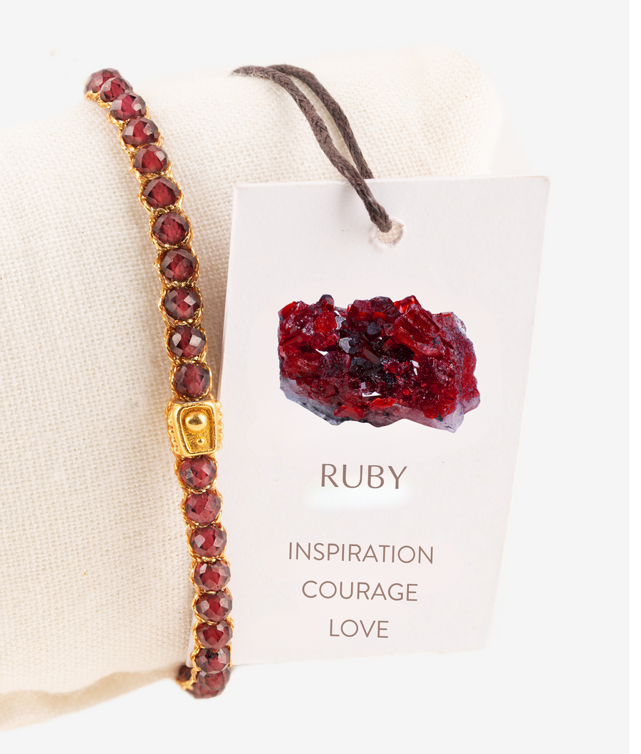 Ruby Bracelet | Gold