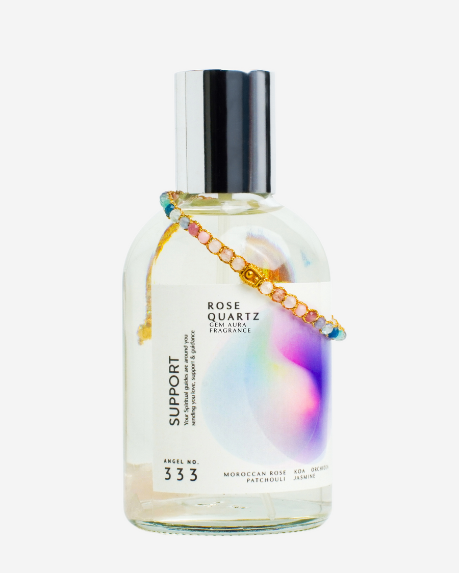 Bundle, Angel No.333,hand-blended Gem Aura Fragrance infused with Rose Quartz.