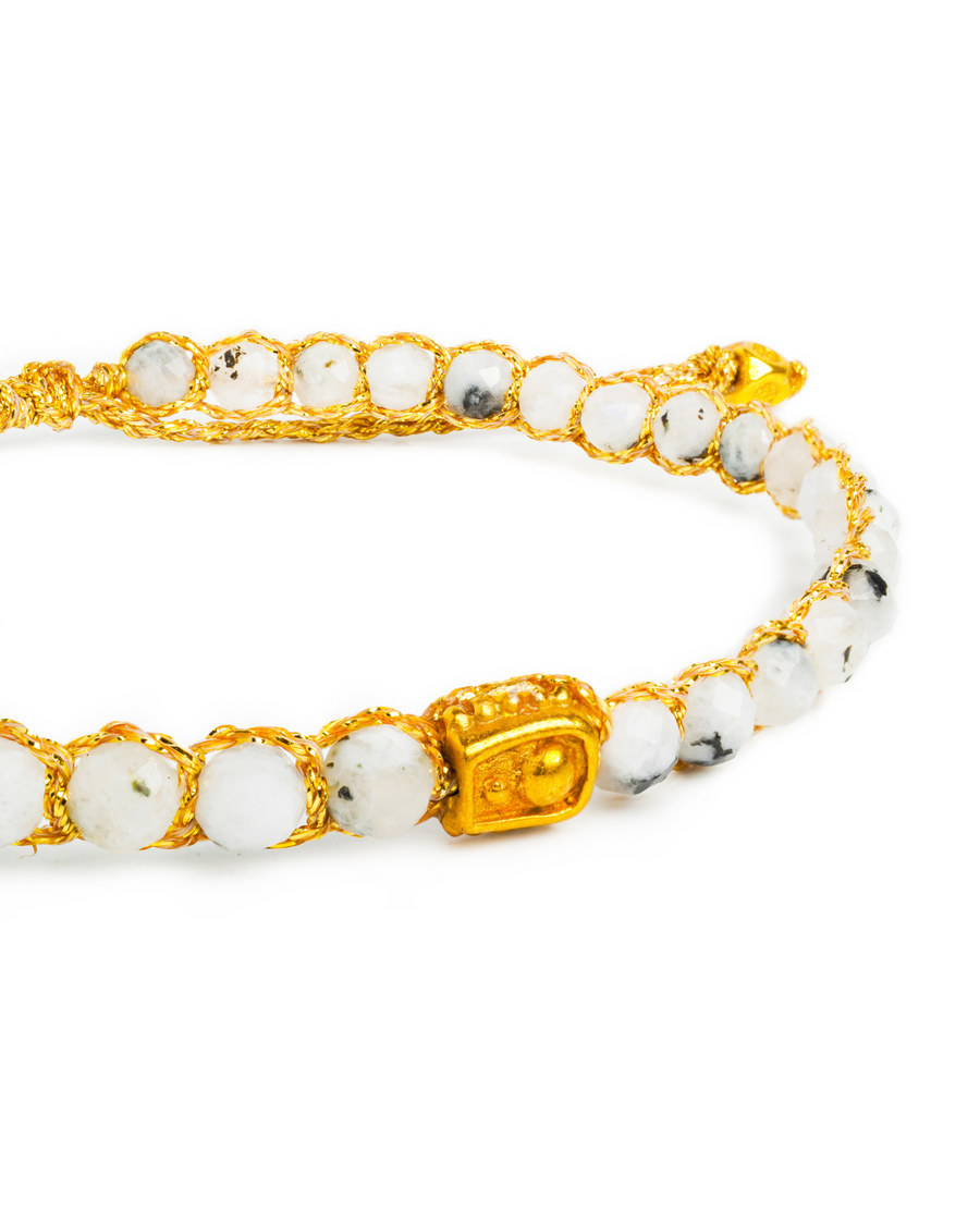 Rainbow Moonstone  Bracelet | Gold