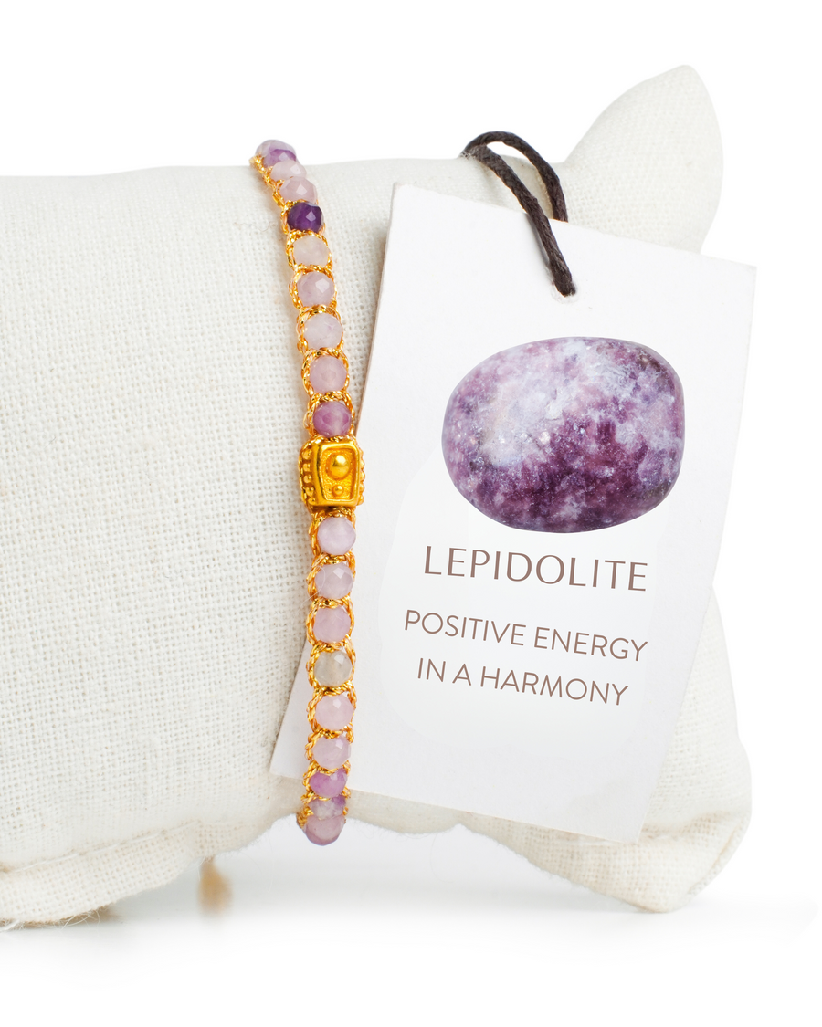 Lepidolite Bracelet | Gold