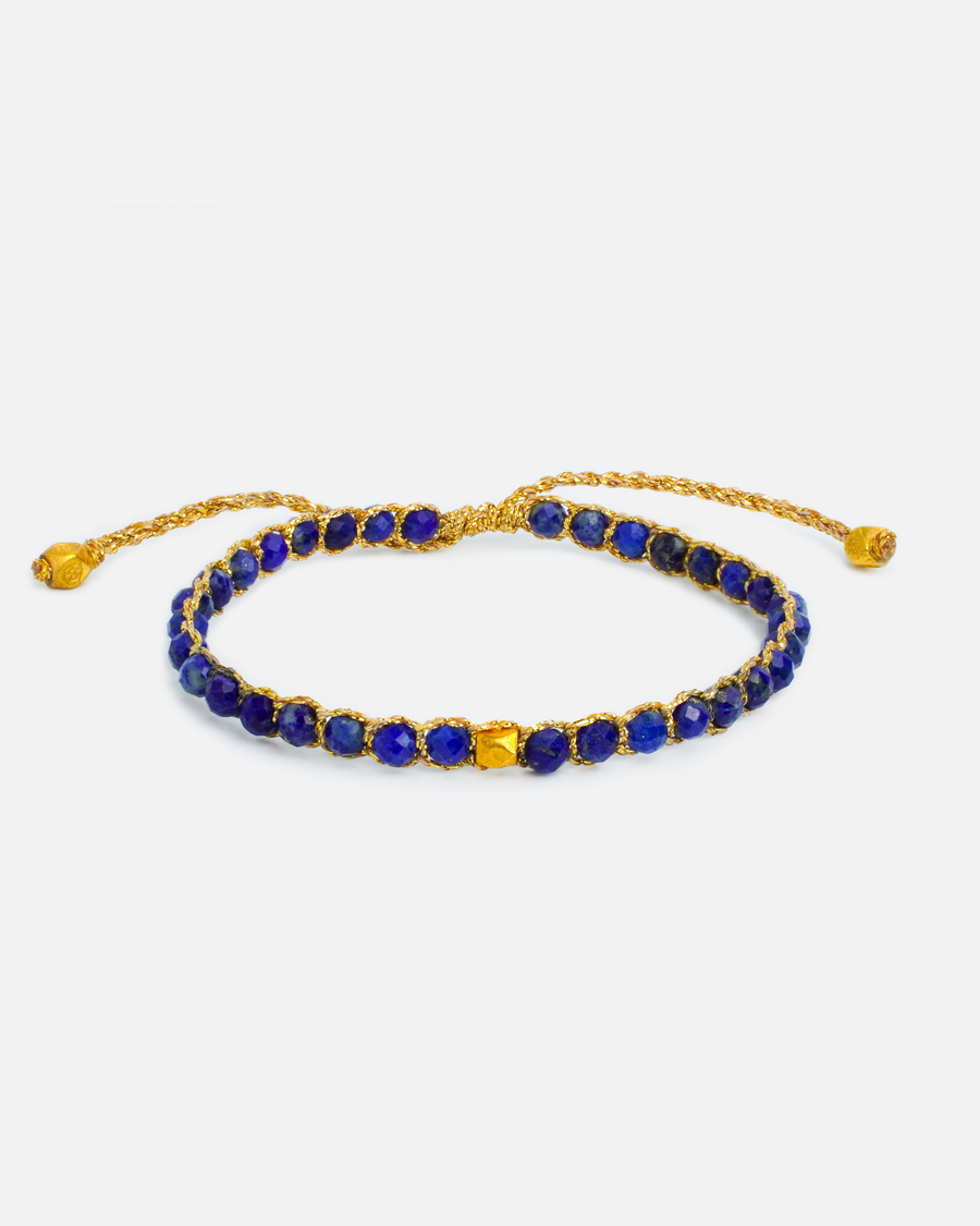 Gelang Anak Lapis Lazuli Nugget | Emas