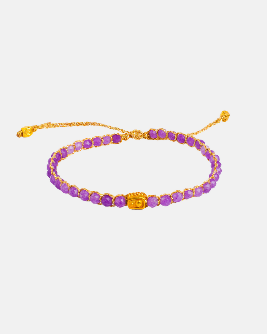 African Amethyst Bracelet | Gold