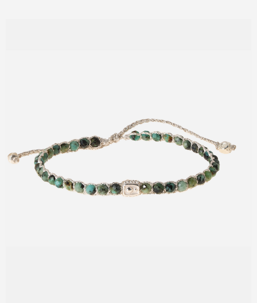 African Turquoise Bracelet | Silver