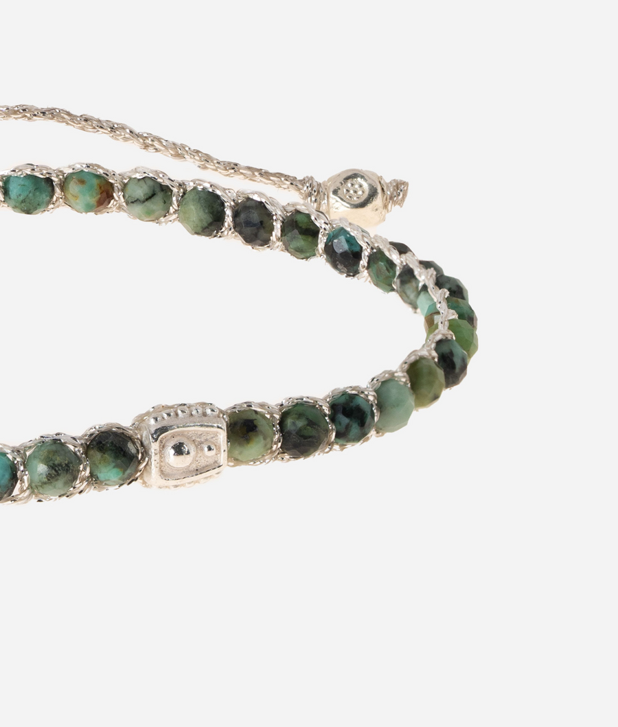 African Turquoise Bracelet | Silver