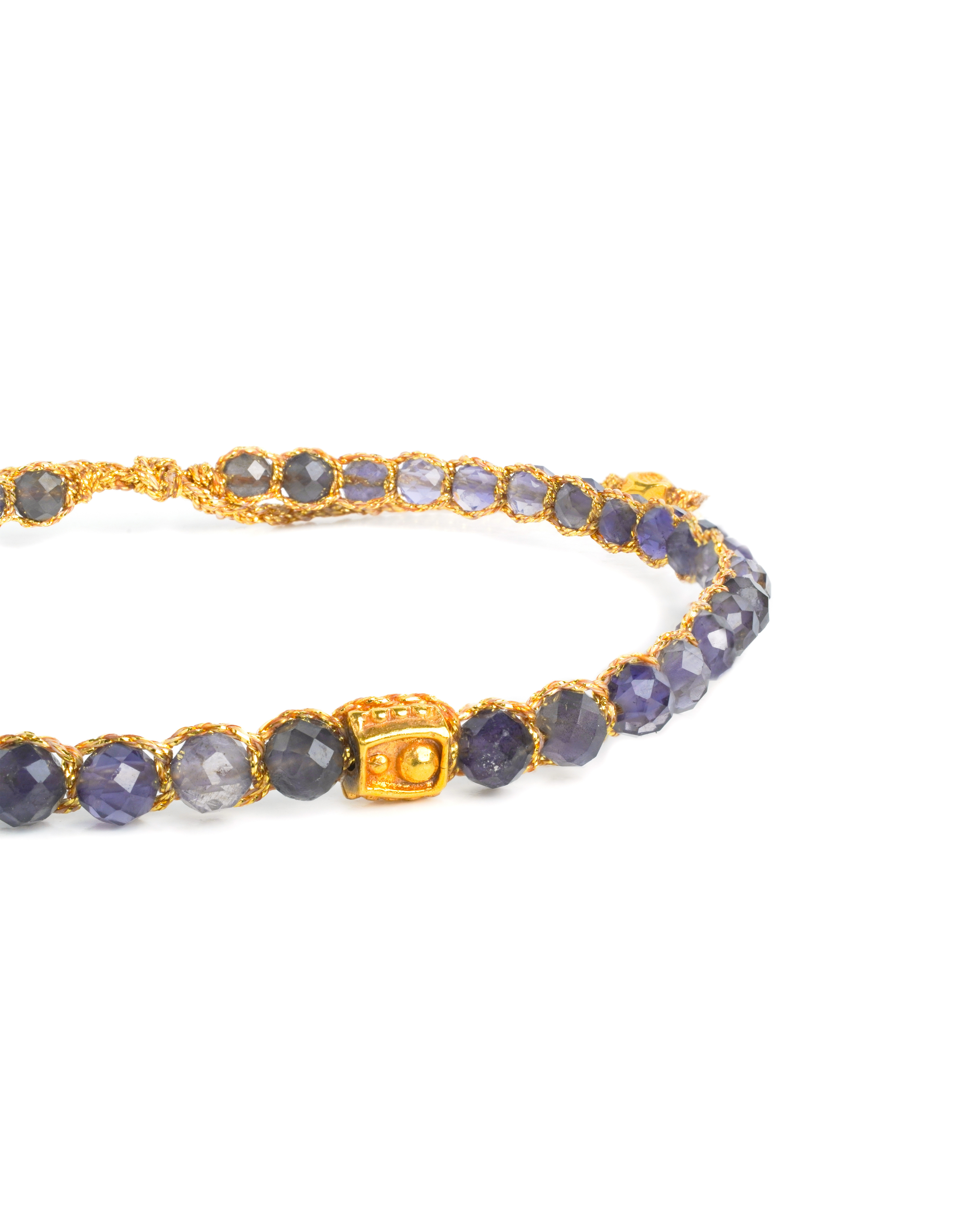 Iolite Bracelet Gold Iolite Stone Bracelet Iolite Stone