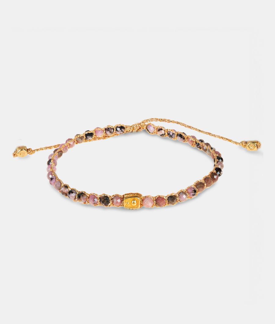 Rhodonite from Argentina Bracelet | Gold
