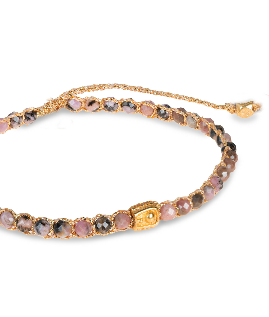 Rhodonite from Argentina Bracelet | Gold