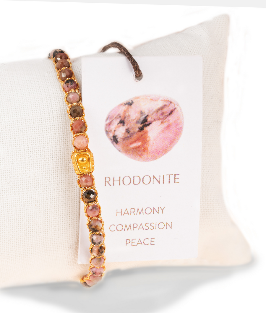 Rhodonite from Argentina Bracelet | Gold
