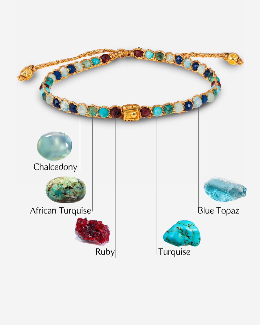 Gelang Lepidolite | Benang Emas