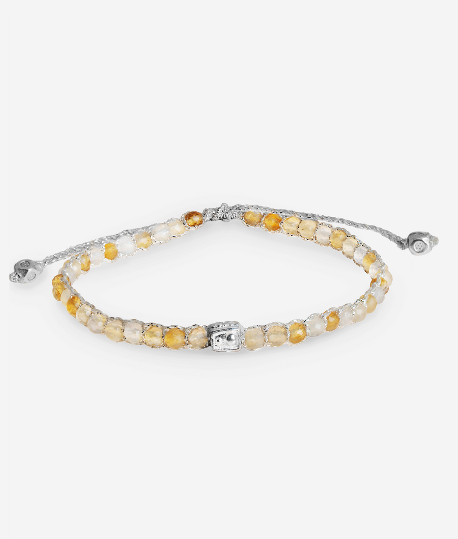 Gelang Citrine Brazil | Benang Perak